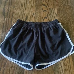 Black with White Outline Women’s Athletic Shorts (XS)